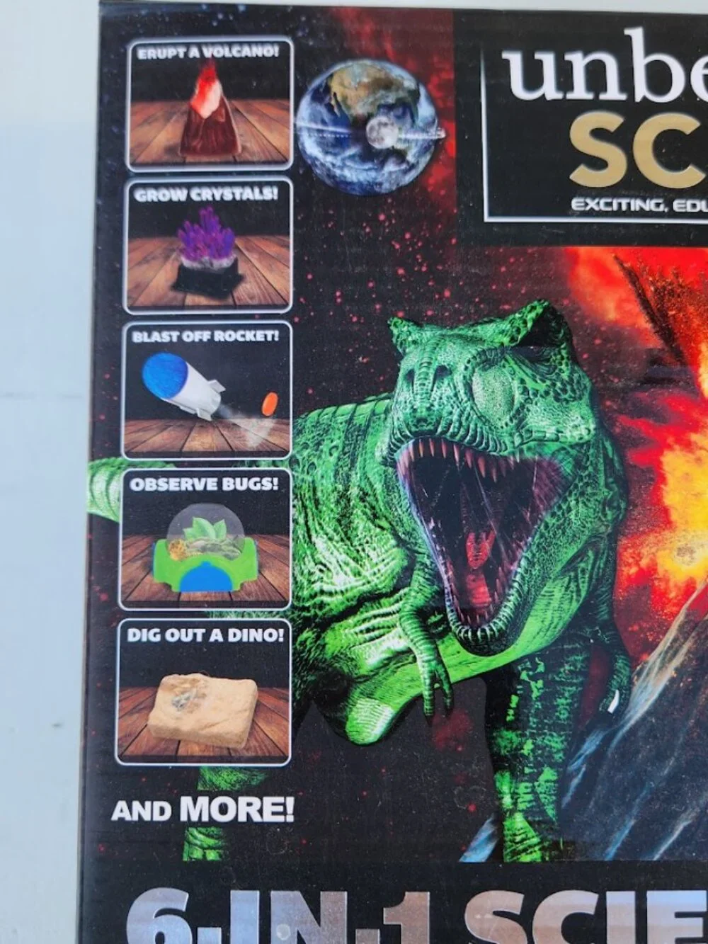 NEW Unbelievable Science 6 in 1 Experiments Set Kit Volcano Crystals Rocket For